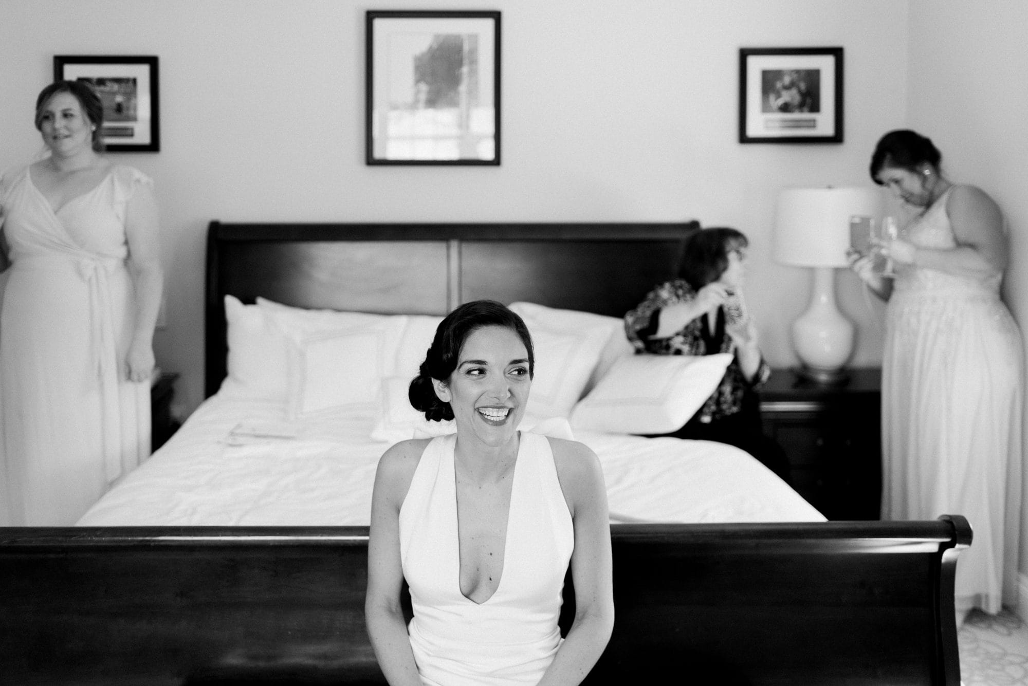 Bride in Marchesa Gown, Thayer Hotel